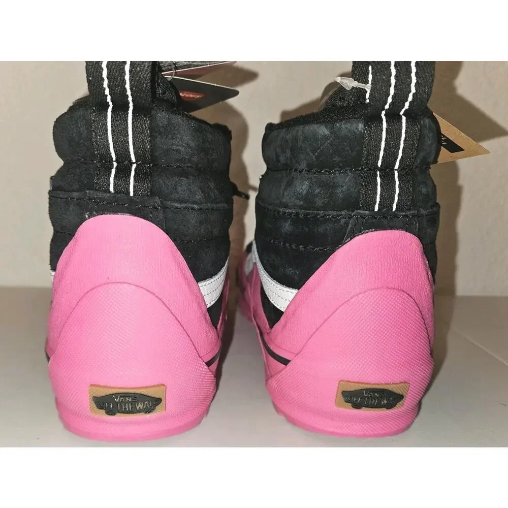 New! VANS SK8 Hi Dip MTE-2 Shoes Pink Black Suede Women's 9, Mens 7.5